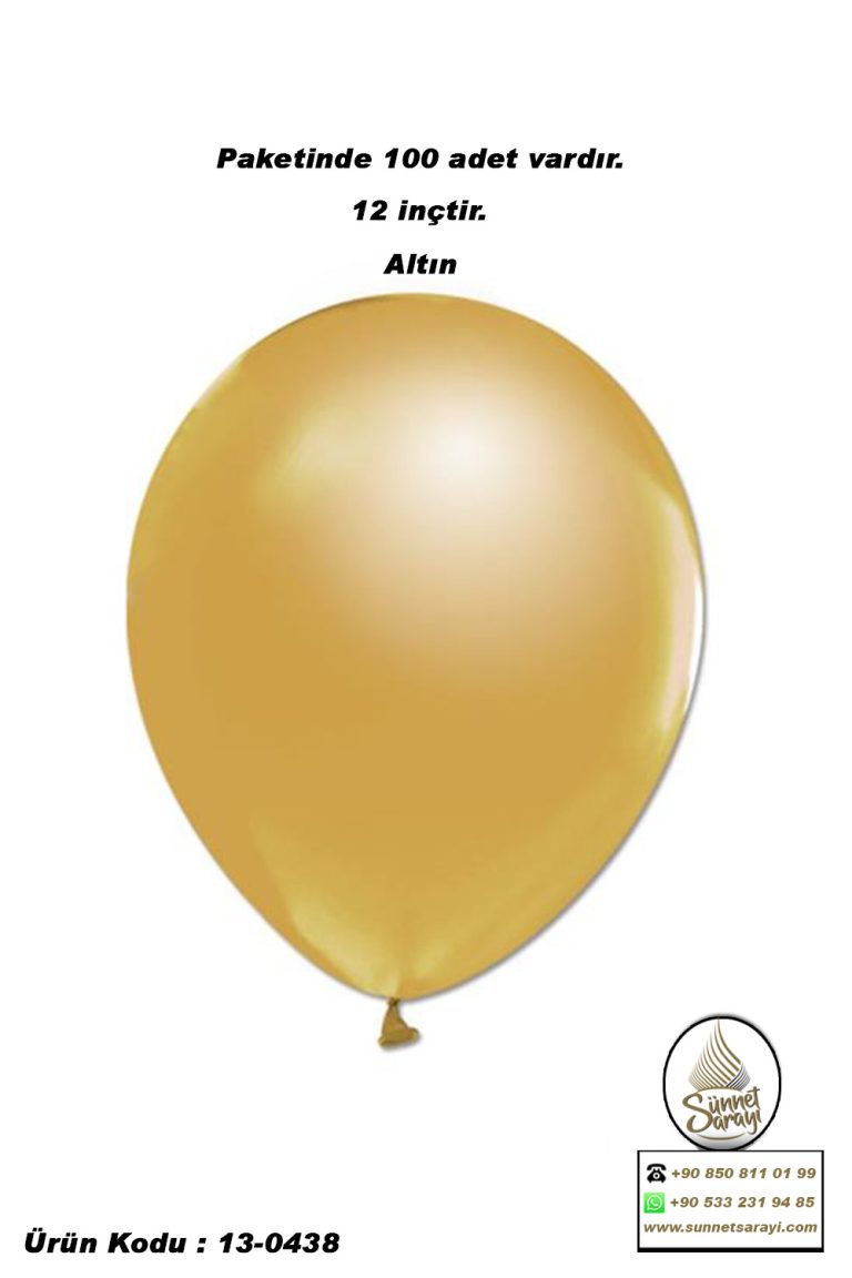 METALİK BALON, 12 inç , 100 ADET