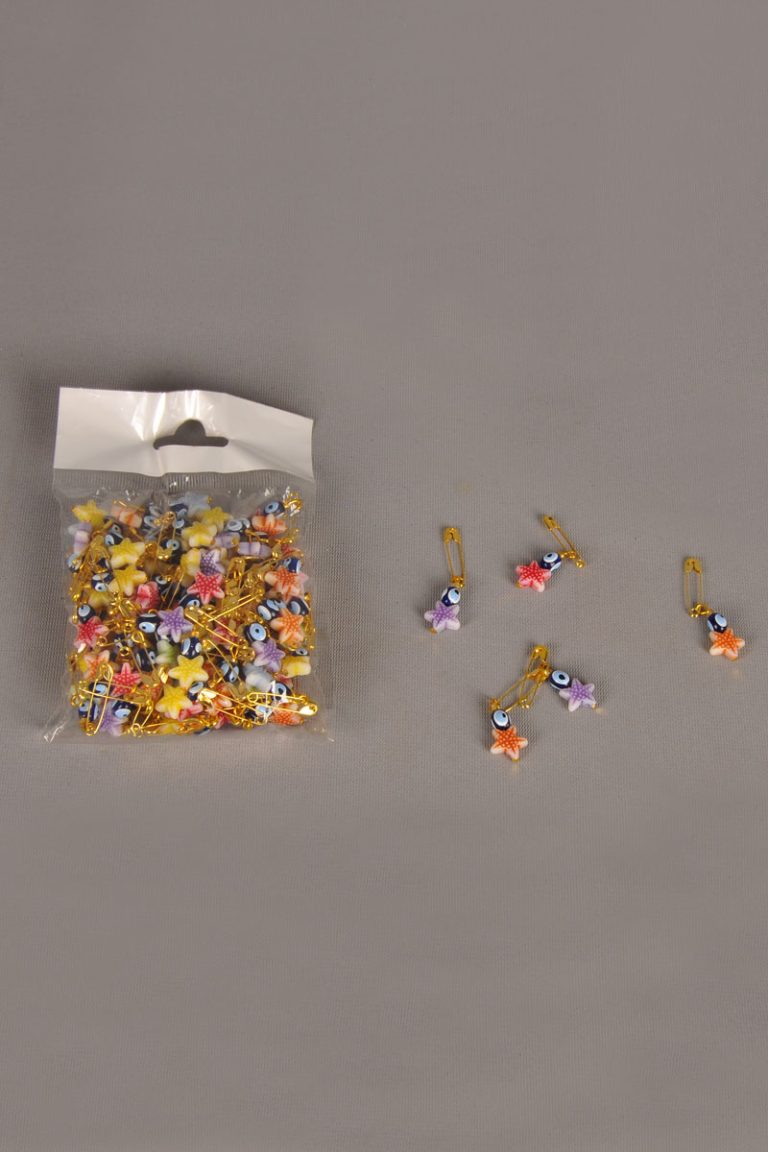 ÇENGELLİ İĞNE, NAZARLIKLI, YILDIZ, 100 ADET