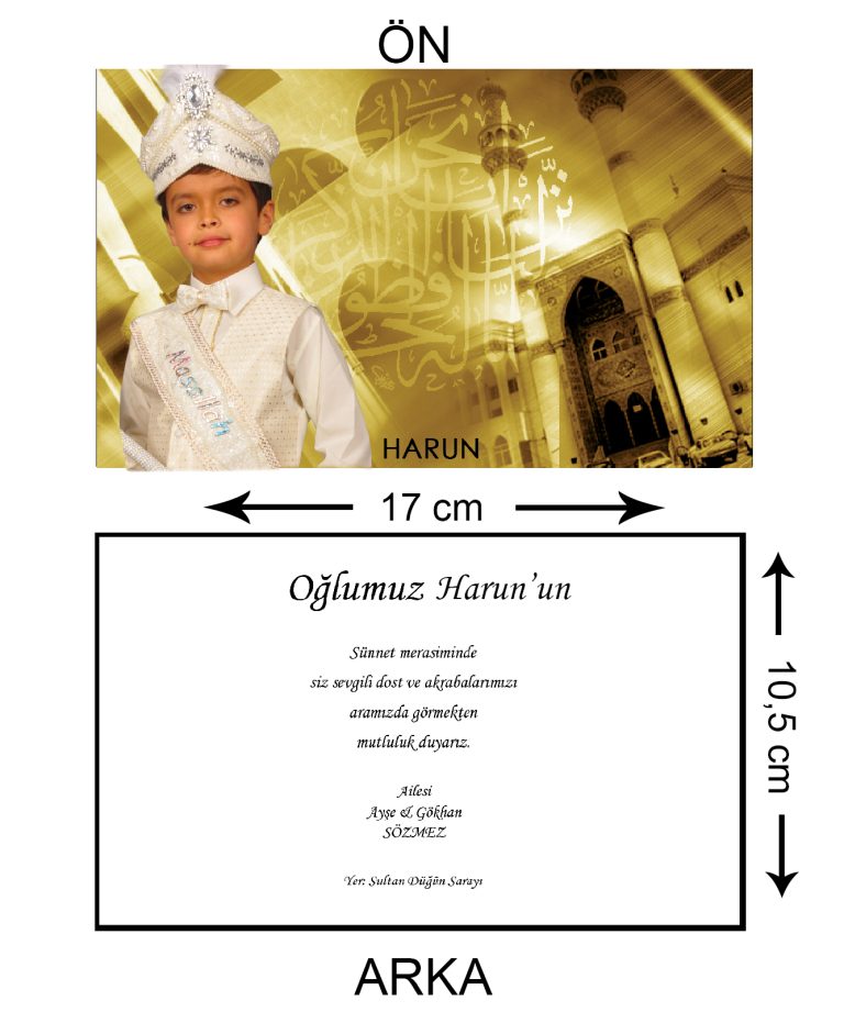 İSLAMİ FOTOĞRAFLI CAMİİLİ SÜNNET DÜĞÜN DAVETİYESİ