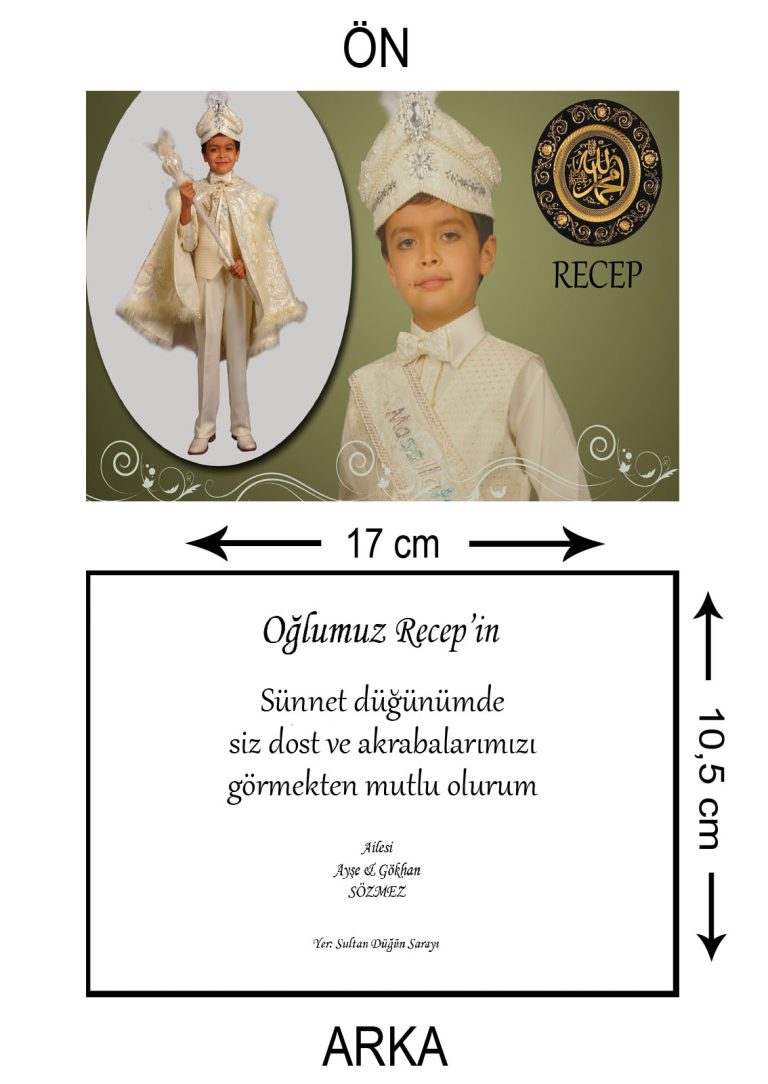 İSLAMİ FOTOĞRAFLI TASARIM SÜNNET DÜĞÜN DAVETİYESİ