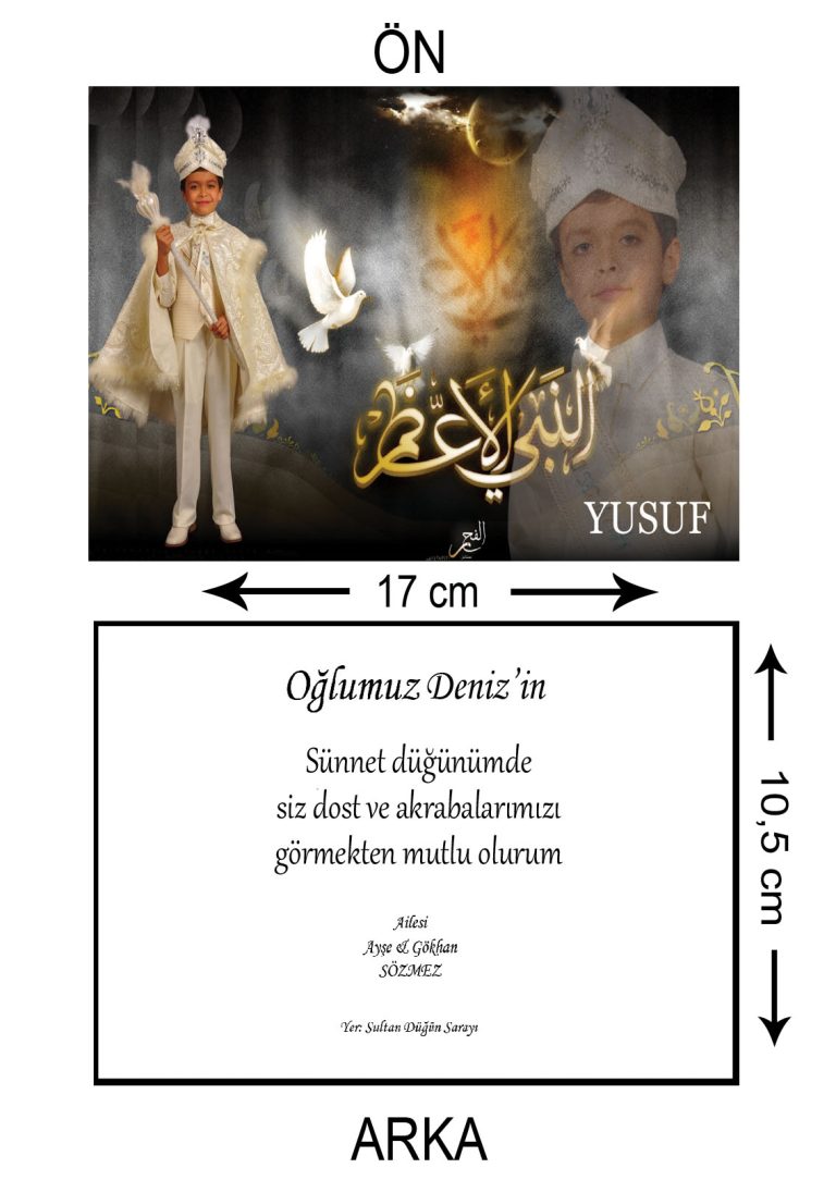 İSLAMİ FOTOĞRAFLI TASARIM SÜNNET DÜĞÜN DAVETİYESİ