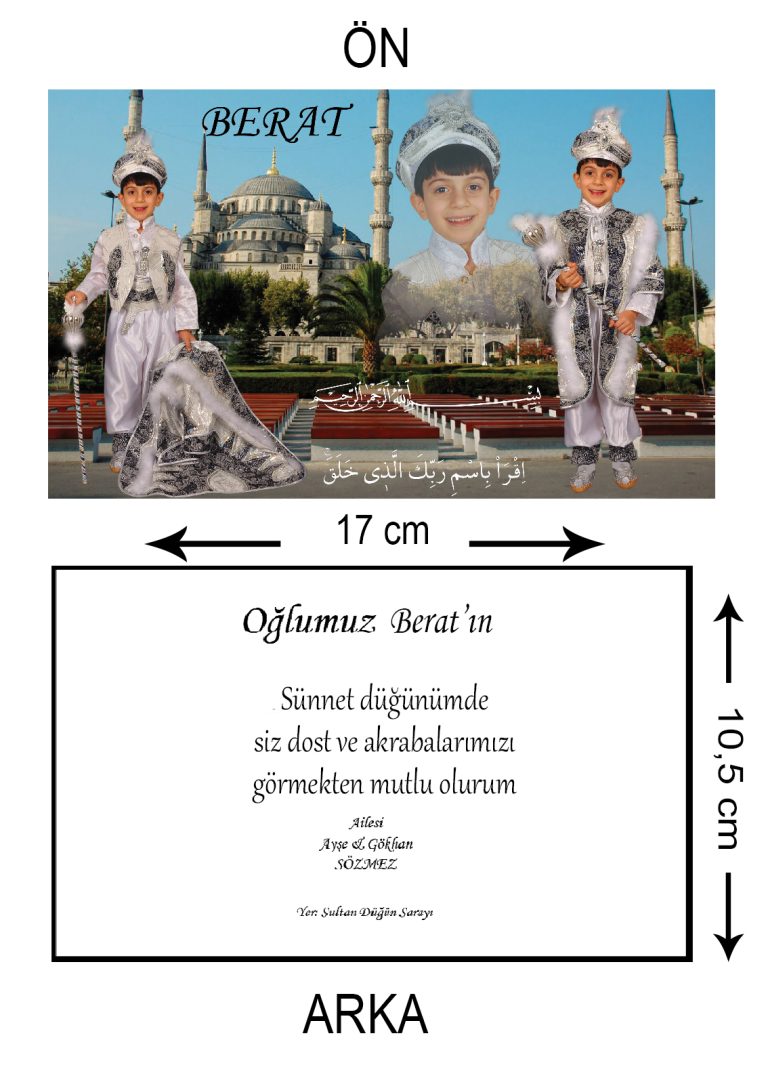 İSLAMİ FOTOĞRAFLI CAMİLİ SÜNNET DÜĞÜN DAVETİYESİ