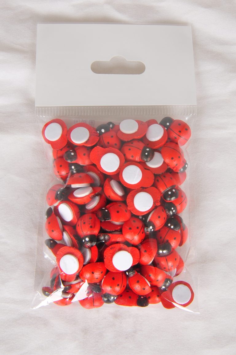 50 ADET 15 MM NO:4 UĞUR BÖCEĞİ SÜSÜ