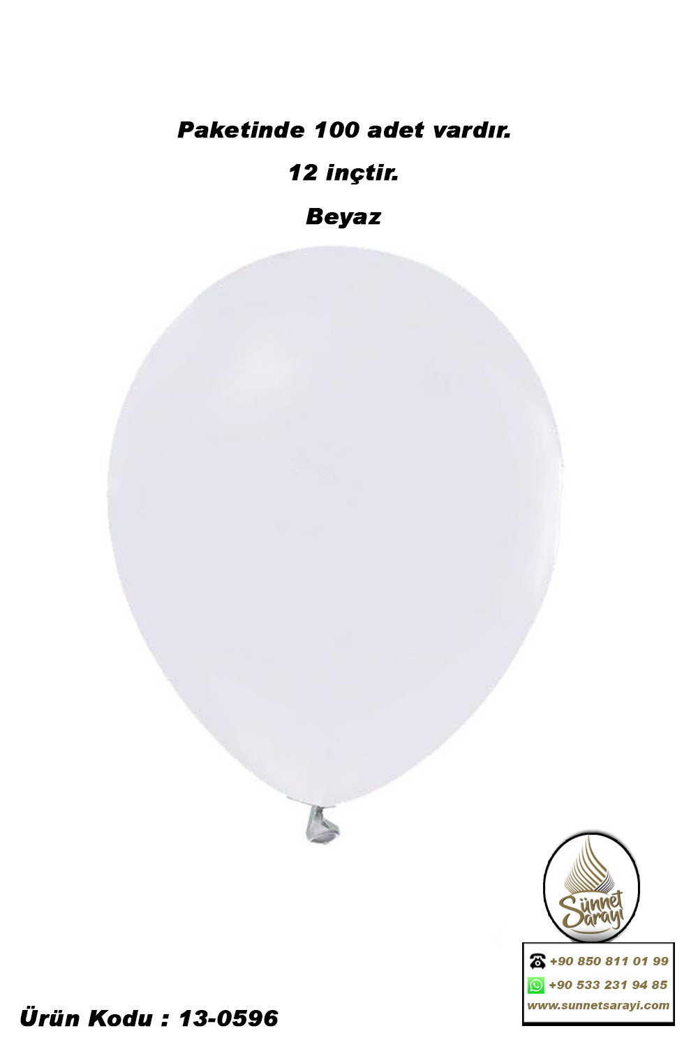 BALON, 100´LÜ DÜZ SÜNNET DÜĞÜN KINA BALONU - Görsel 2