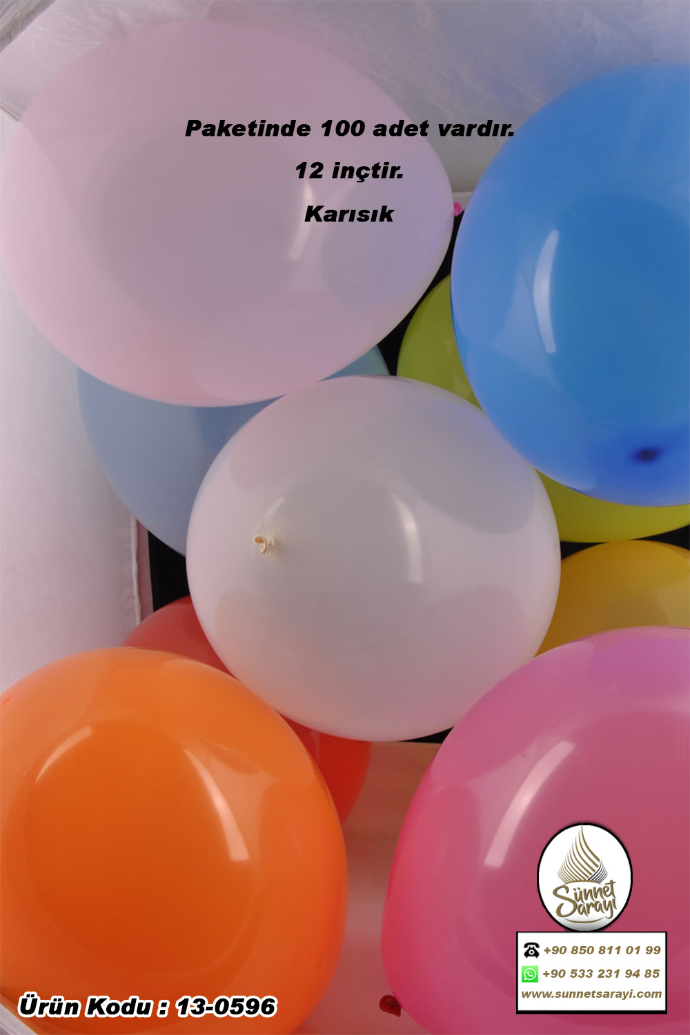 BALON, 100´LÜ DÜZ SÜNNET DÜĞÜN KINA BALONU - Görsel 8