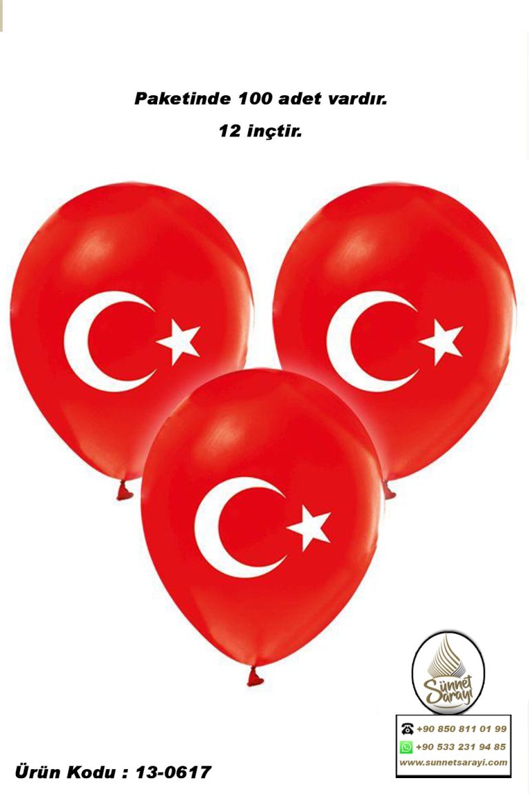 BALON, 100´LÜ BAYRAK SÜNNET DÜĞÜN KINA BALONU