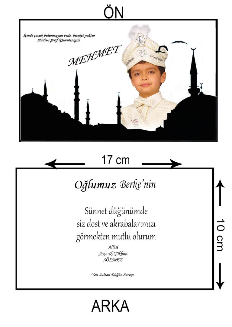 İSLAMİ FOTOĞRAFLI CAMİLİİ SÜNNET DÜĞÜN DAVETİYESİ