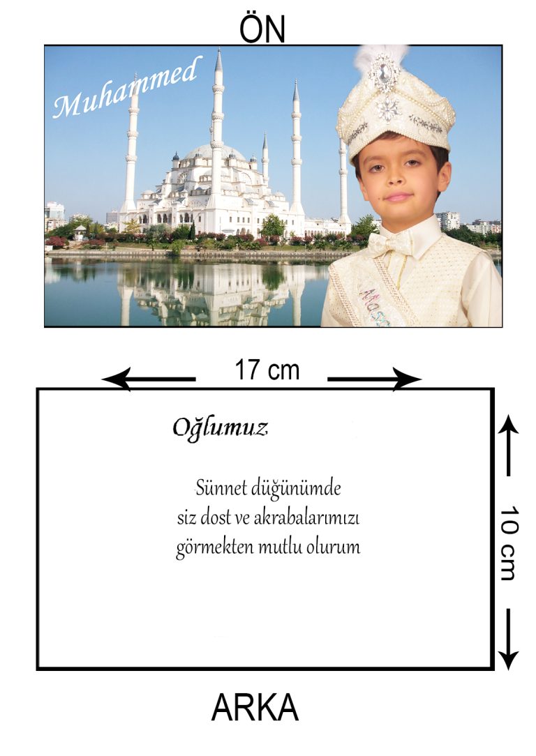 İSLAMİ FOTOĞRAFLI CAMİİLİ SÜNNET DÜĞÜN DAVETİYESİ