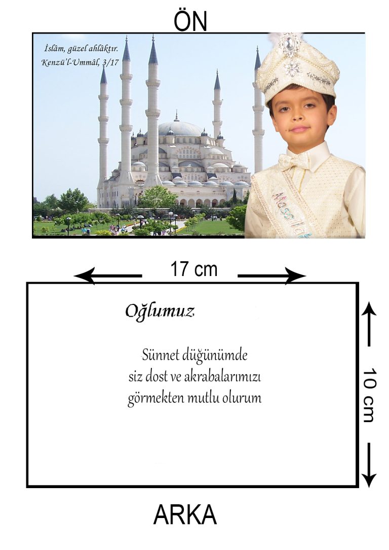 İSLAMİ FOTOĞRAFLI CAMİİLİ SÜNNET DÜĞÜN DAVETİYESİ
