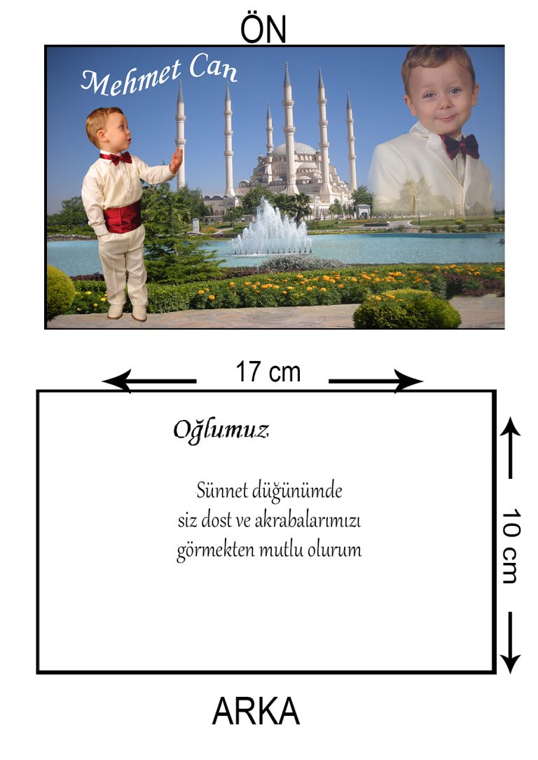 İSLAMİ FOTOĞRAFLI CAMİİLİ SÜNNET DÜĞÜN DAVETİYESİ