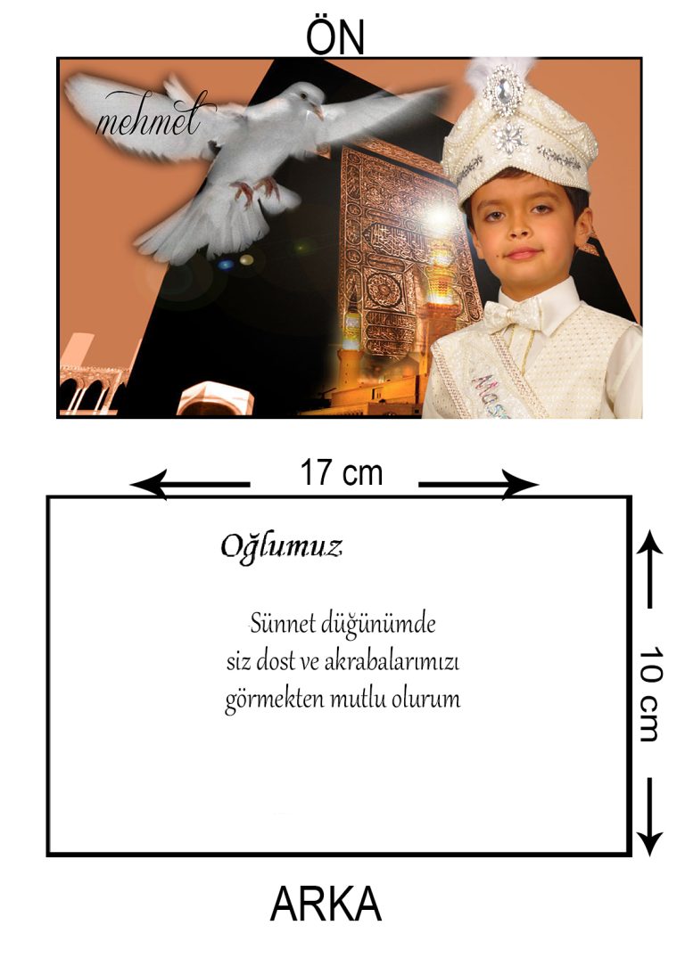 İSLAMİ FOTOĞRAFLI KABELİ SÜNNET DÜĞÜN DAVETİYESİ