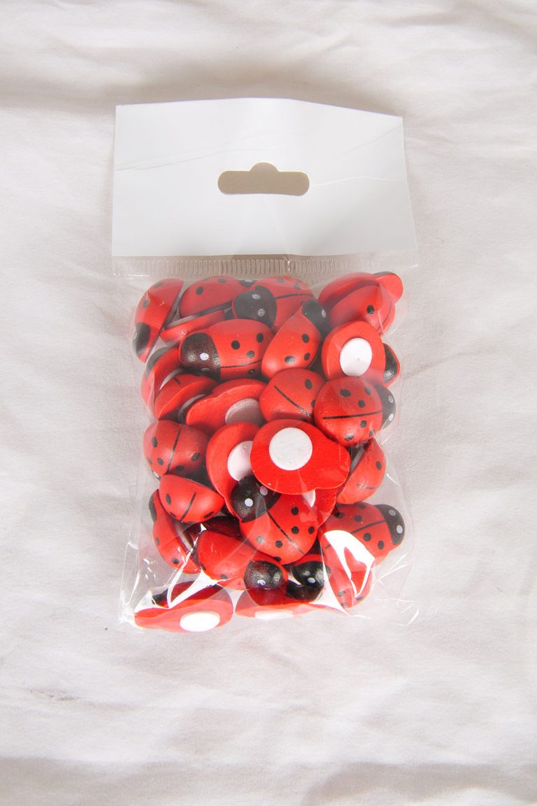 50 ADET 24 MM NO:6 UĞUR BÖCEĞİ SÜSÜ