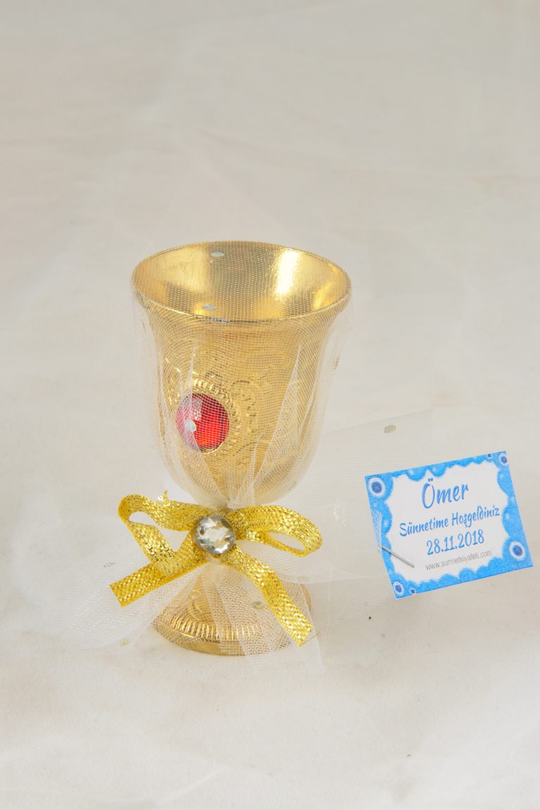 METAL TAŞLI KADEH SÜNNET NİKAH BEBEK ŞEKERİ