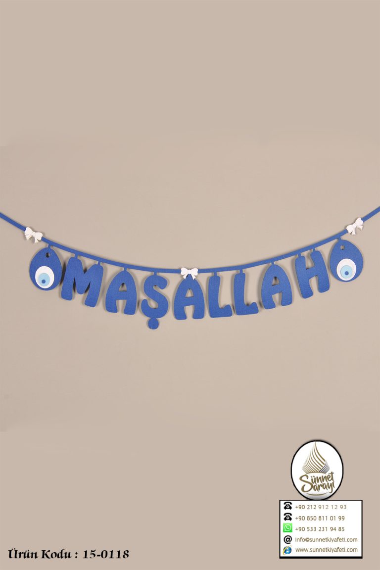 MAŞALLAH YAZILI KEÇE SÜNNET SÜSÜ