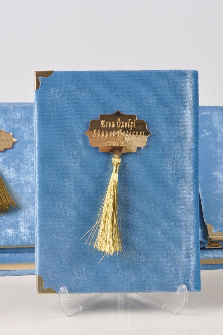 DESENLİ KADİFE KAPLI AYNALI YASİN-İ ŞERİF-ÇANTA BOY:12,5X17CM