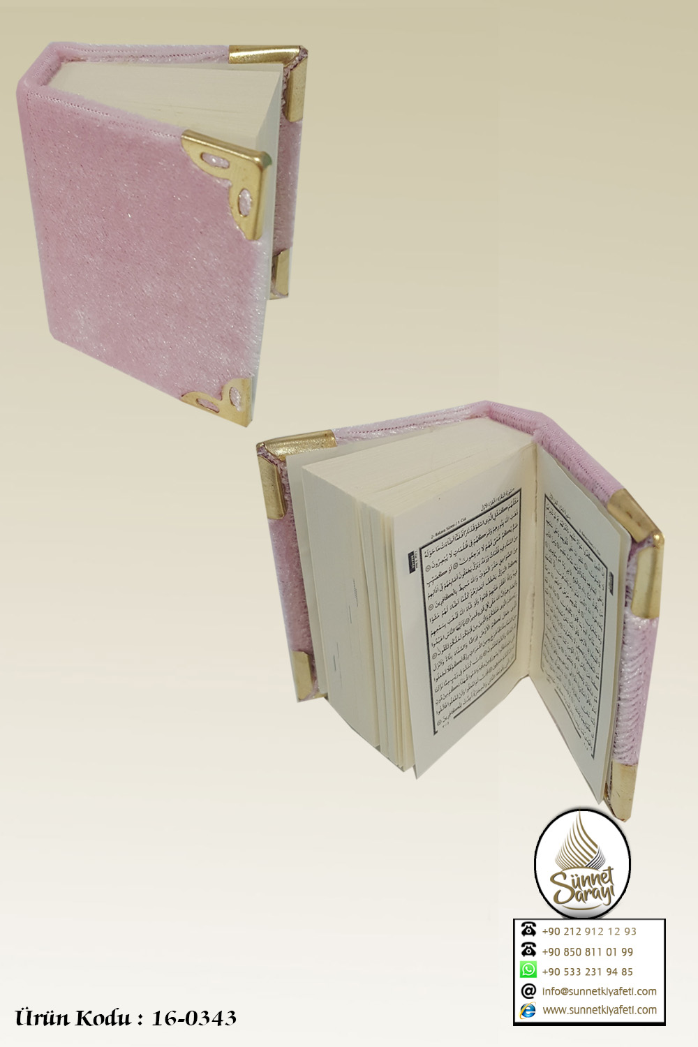MİNİ KURAN-I KERİM 5,5x4,5 cm KADİFE KAPLI - Görsel 3