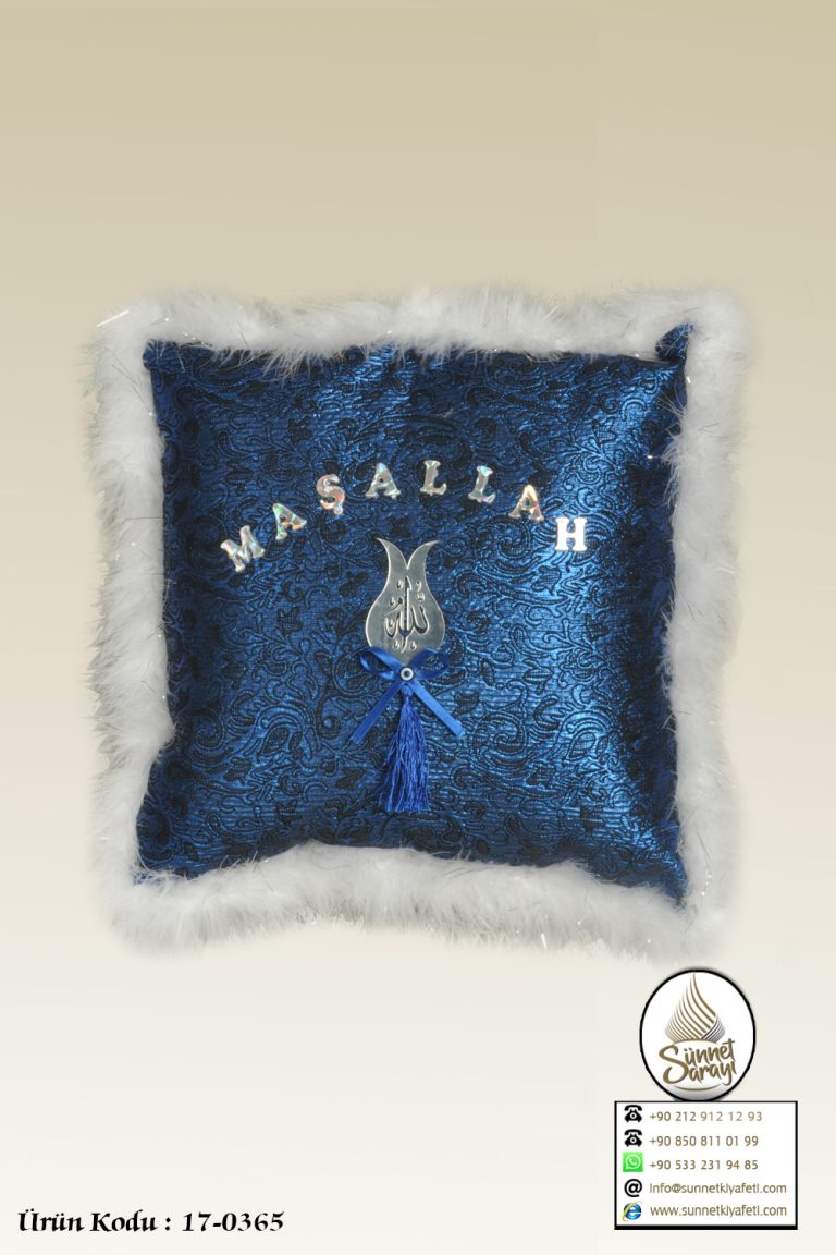TAKI YASTIĞI, SÜNNET, KARE, MAŞALLAH, LALELİ ALLAH 40x40 cm
