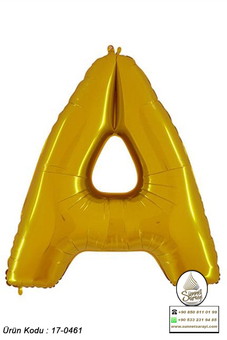 A ALTIN FOLYO HARF BALON, 16 İNÇ, 20X40 CM