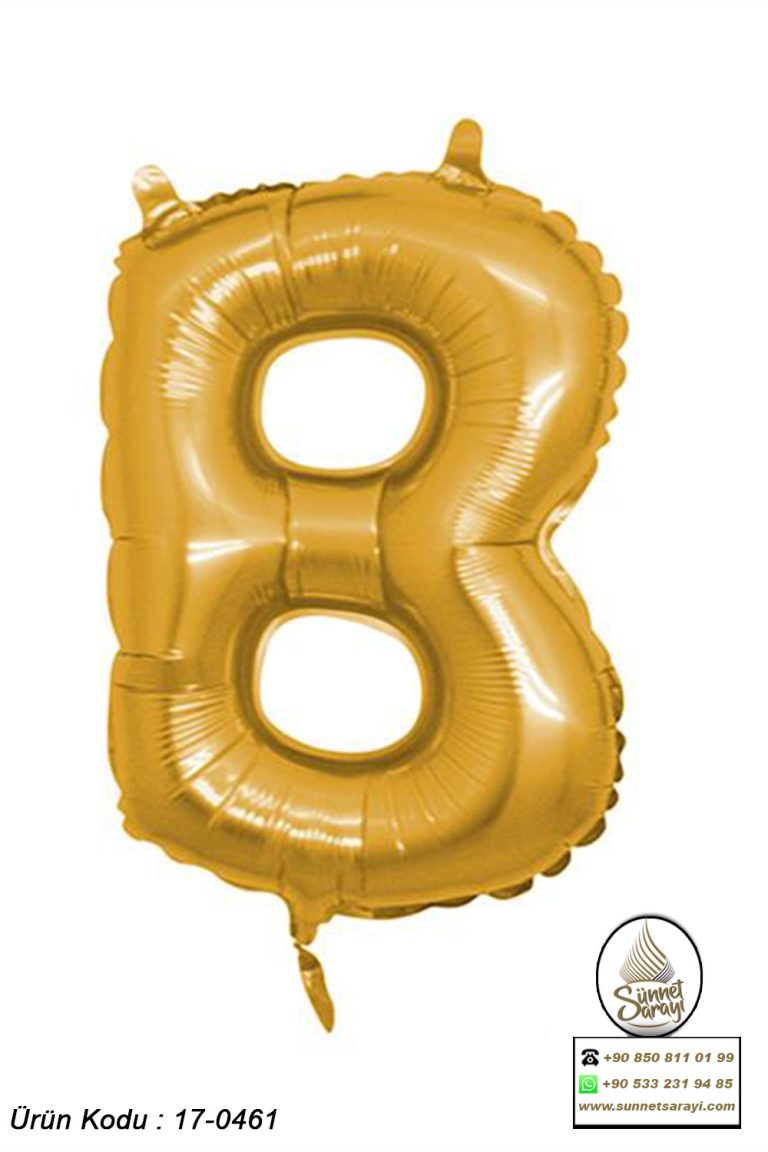 B ALTIN FOLYO HARF BALON, 16 İNÇ, 20X40 CM