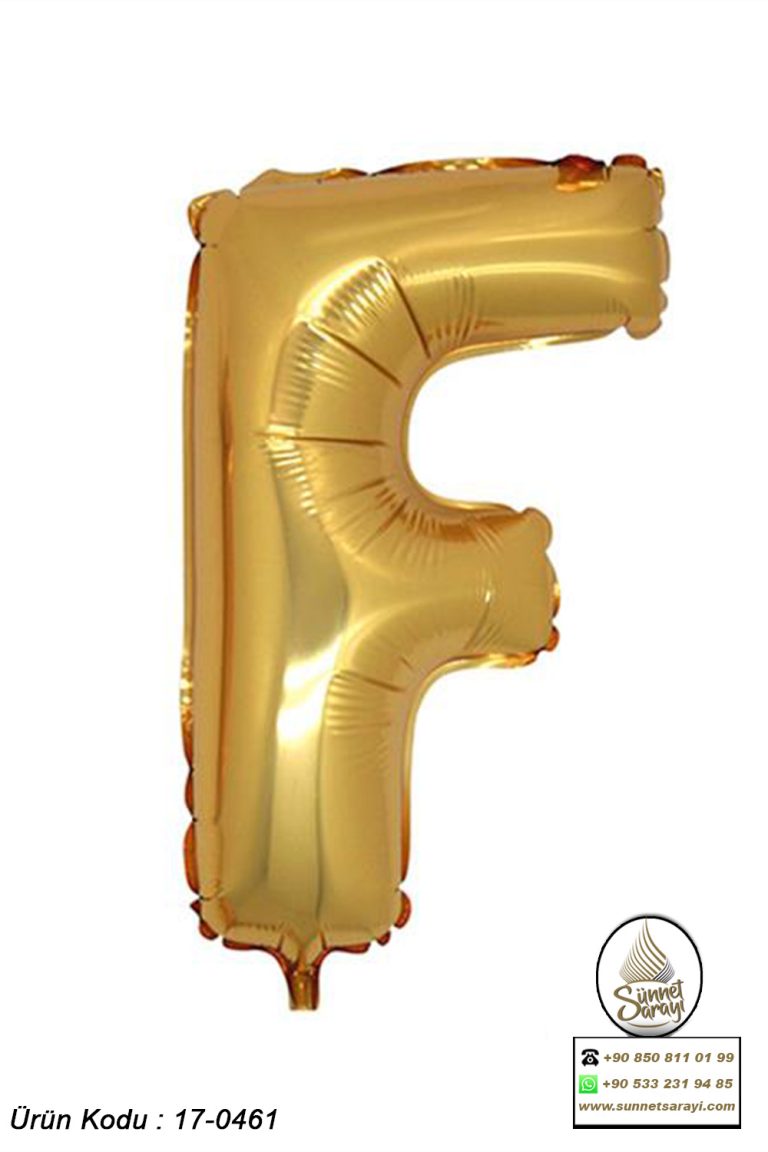 F ALTIN FOLYO HARF BALON, 16 İNÇ, 20X40 CM