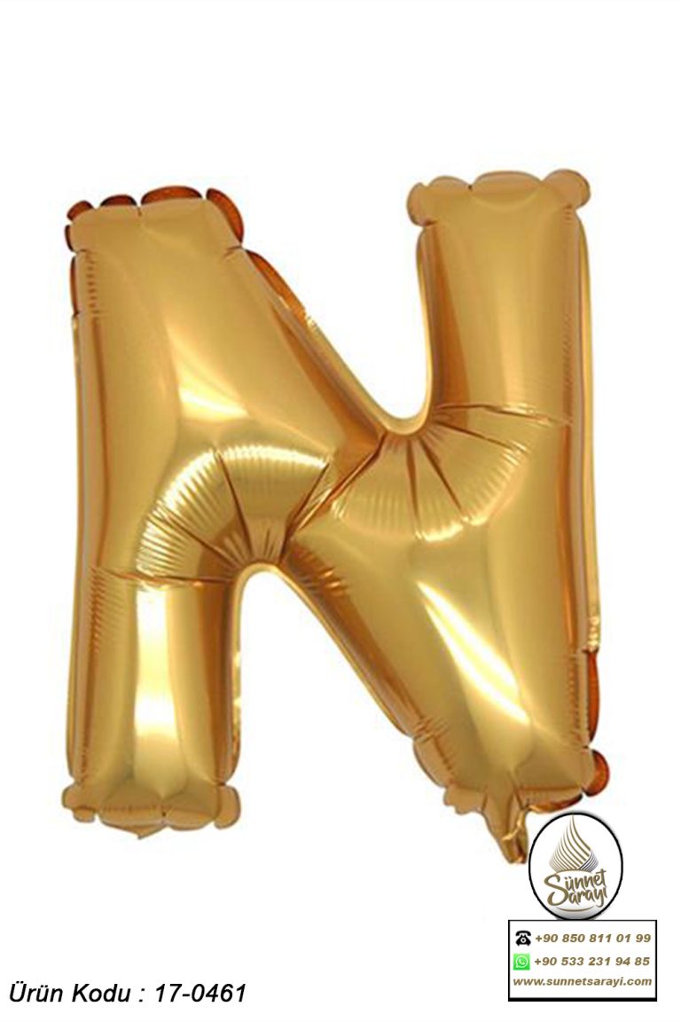 N ALTIN FOLYO HARF BALON, 16 İNÇ, 20X40 CM