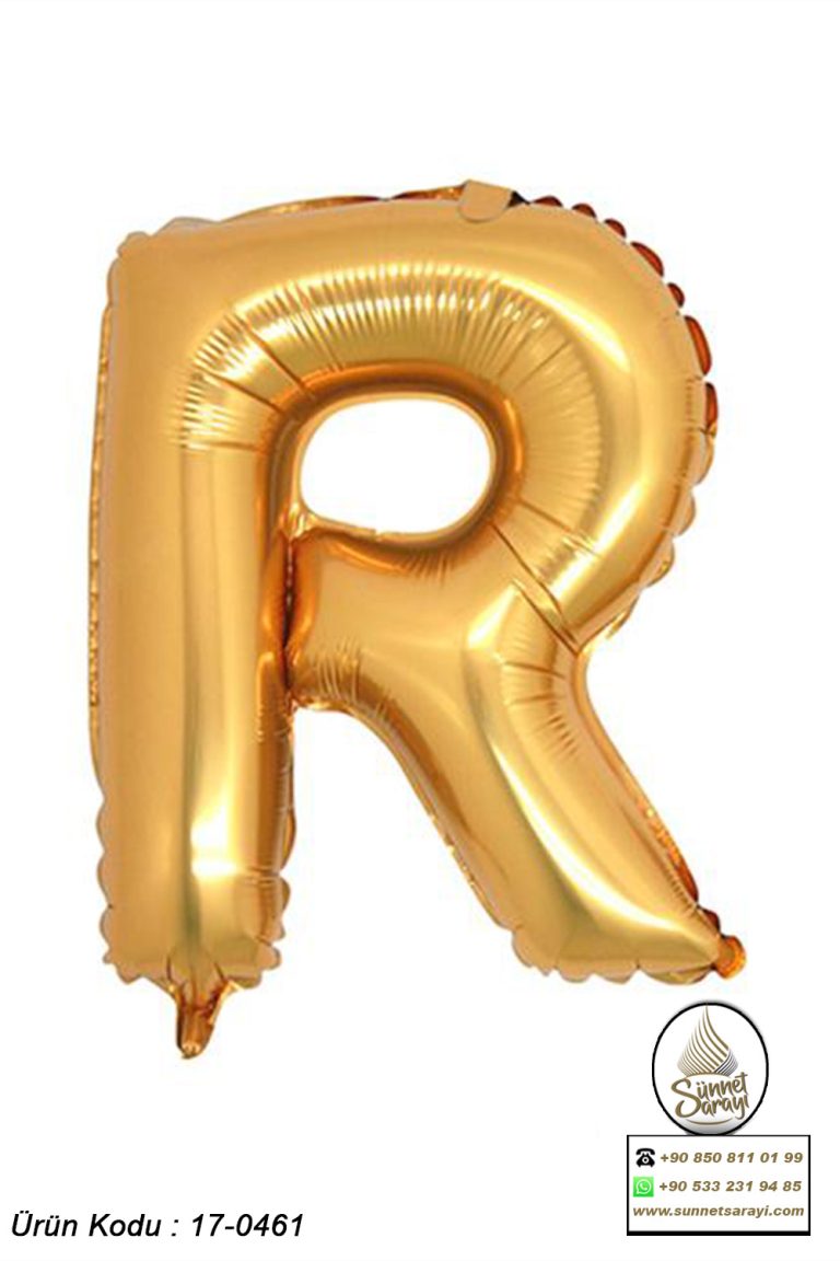R ALTIN FOLYO HARF BALON, 16 İNÇ, 20X40 CM
