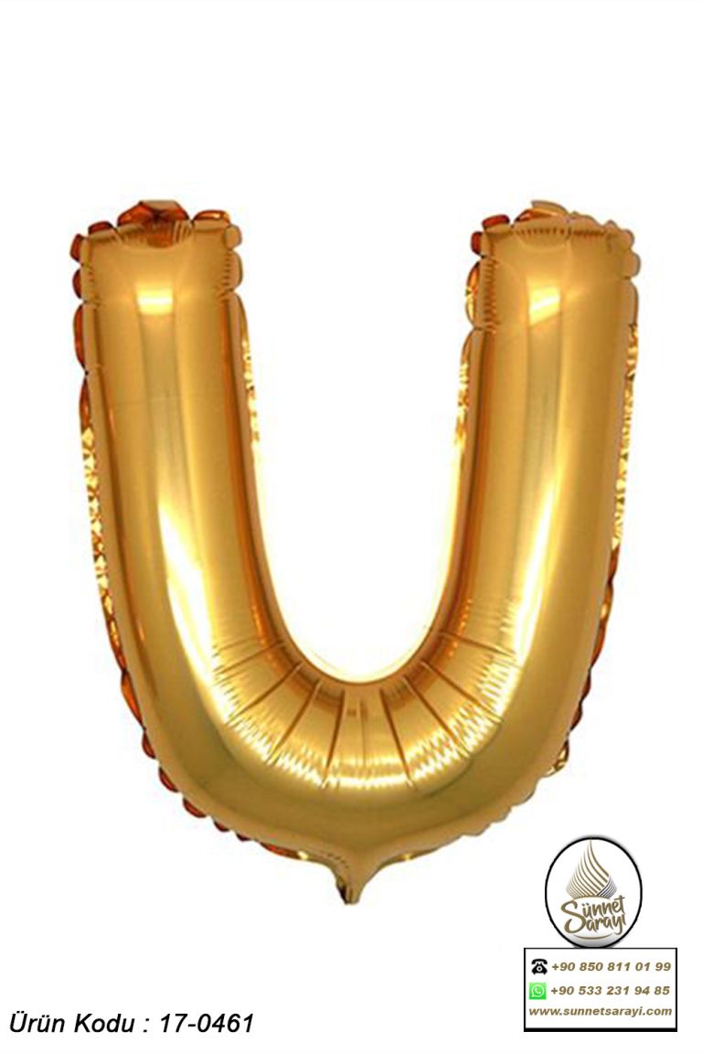 U ALTIN FOLYO HARF BALON, 16 İNÇ, 20X40 CM
