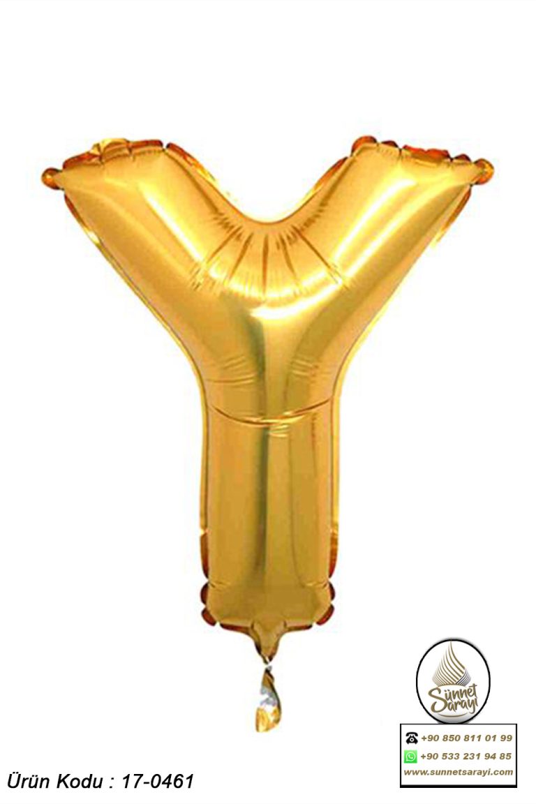 Y ALTIN FOLYO HARF BALON, 16 İNÇ, 20X40 CM