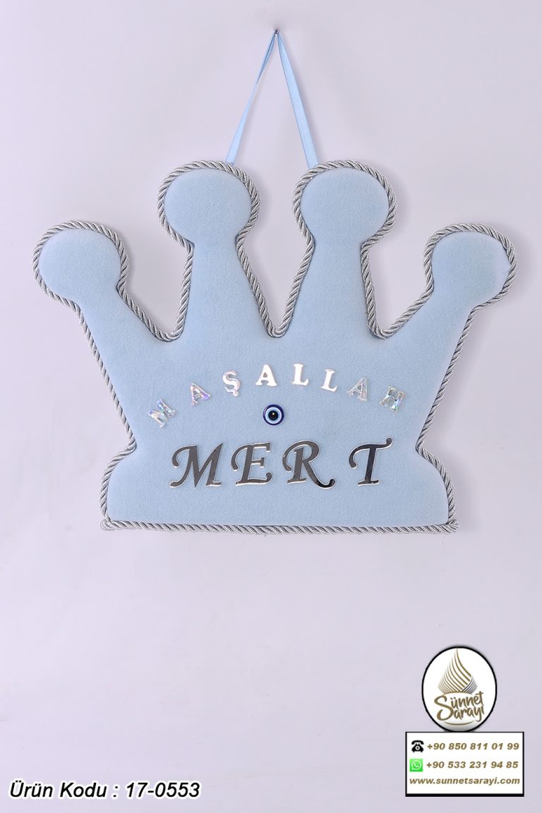 SÜNNET KAPI SÜSÜ, TAÇLI, PLEKSİ İSİMLİ, MAŞALLAH YAZILI