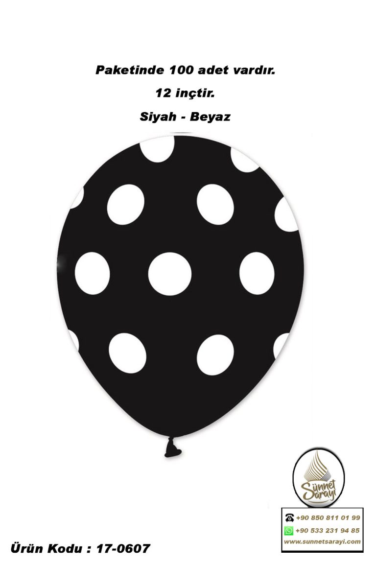 BALON, PUANTİYELİ, 12 İNÇ, 100 ADET