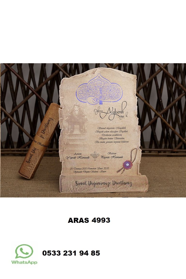 SÜNNET DAVETİYESİ, 4993 ARAS SÜNNET DÜĞÜN DAVETİYESİ